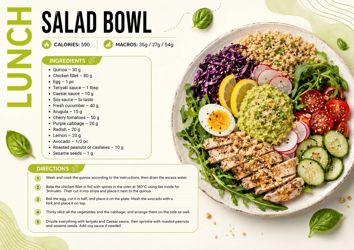 Salad Bowl - real page from the cookbook